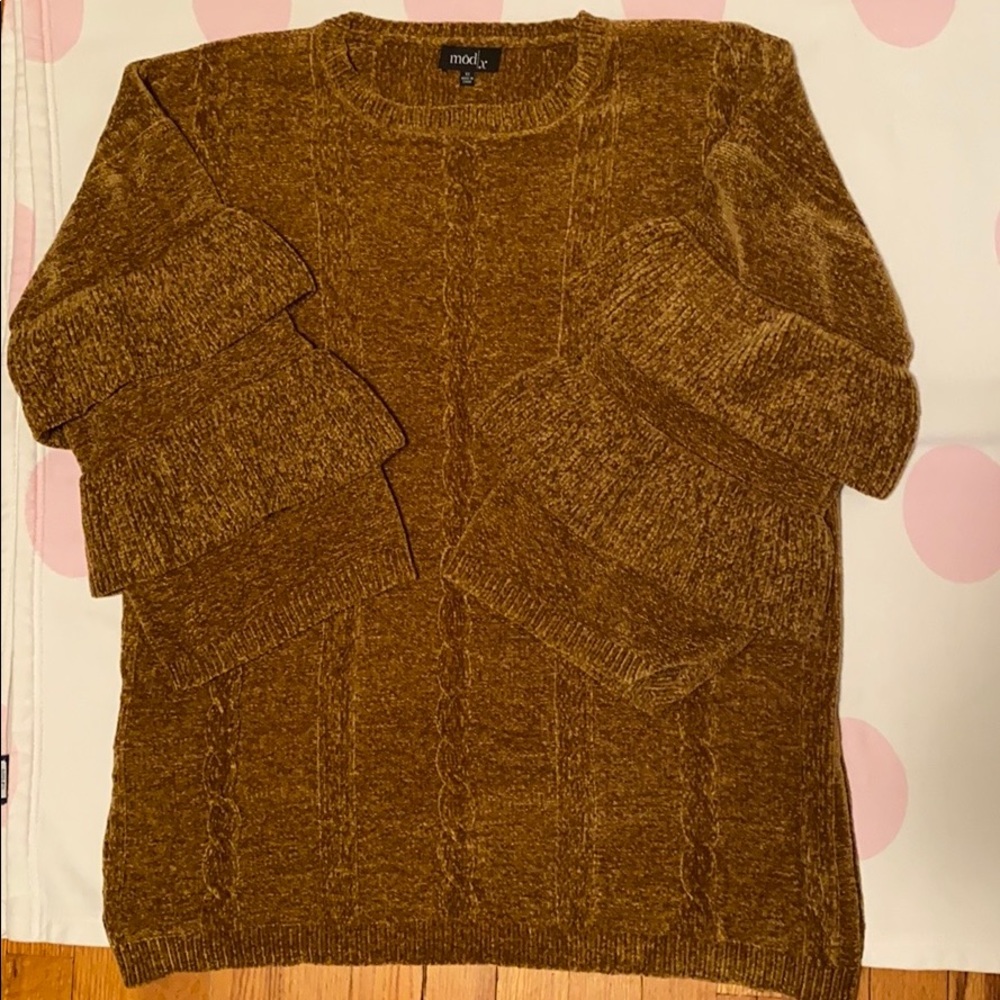 long sleeve chenille tiered sleeve sweater